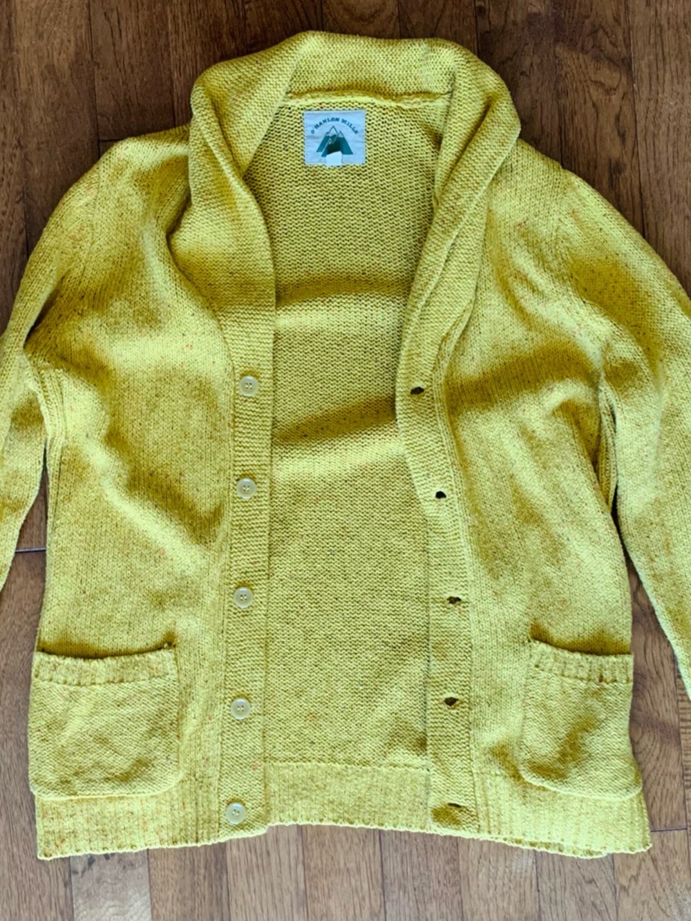 O’Hanlon Mills Mustard Men's Cardigan Sweater